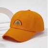 Casquette de Baseball Broderie Arc-en-ciel Douce Casquette Ajustable Décontractée Streetwear Casquette Papa Voyage en Plein Air