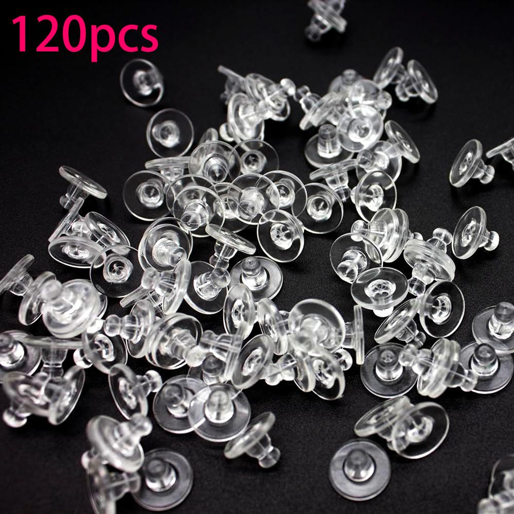 40/80/120 Stück Ohrstöpsel, perforierte Ohrstöpsel, transparente Gummi-Ohrstöpsel, Kupplungen, Kunststoffverschlüsse, Ohrstöpsel, Nägel