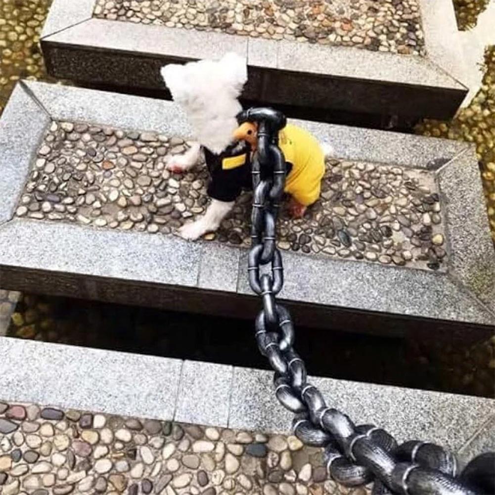 Funny Dog Leash Simulation Life-Like Iron Chain For Large Medium Small Pet Dog Accessories Dog Collar Dog leash Things For Dogs