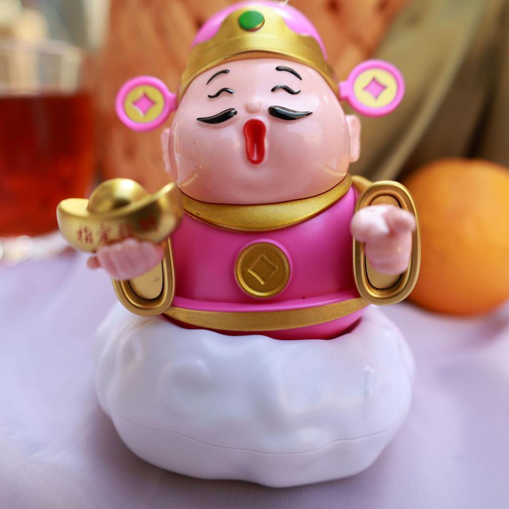 Fortune God Solar Ornament: Left-Right Swinging Wealth Attractor, New Year Cash Register Gift