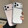 Korean INS Full-Screen Cute Bowknot Electroplated Silver Phone Case for Iphone 17 Promax 17pro 14 15 16 Promax Shockproof Cover