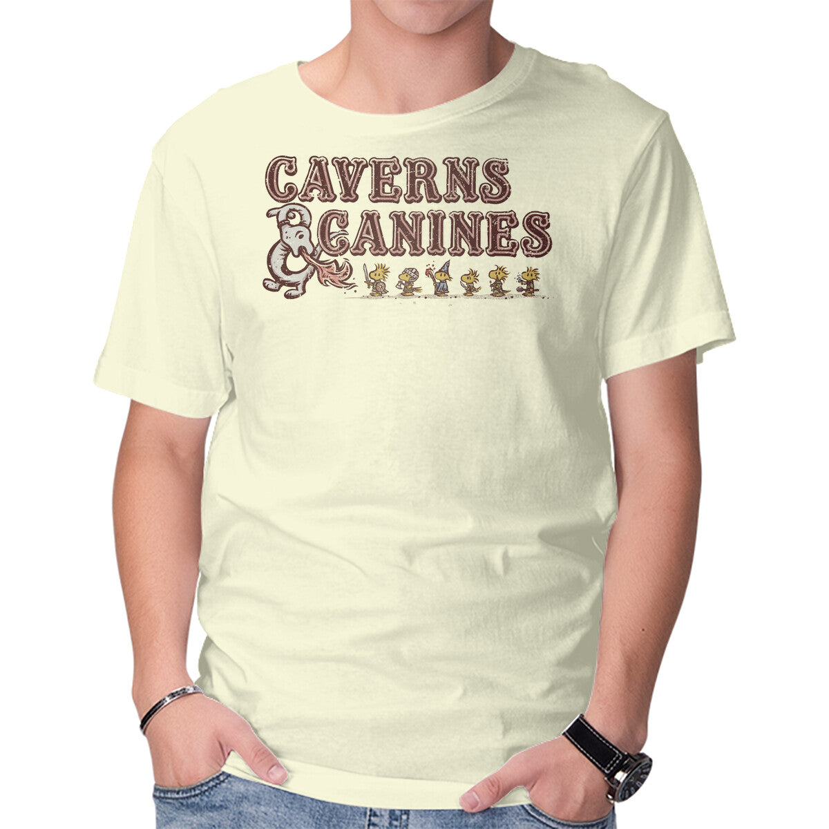 Unisex Crew Neck T-Shirt Caverns And Canines Graphic Short Sleeve Casual Tee XXL