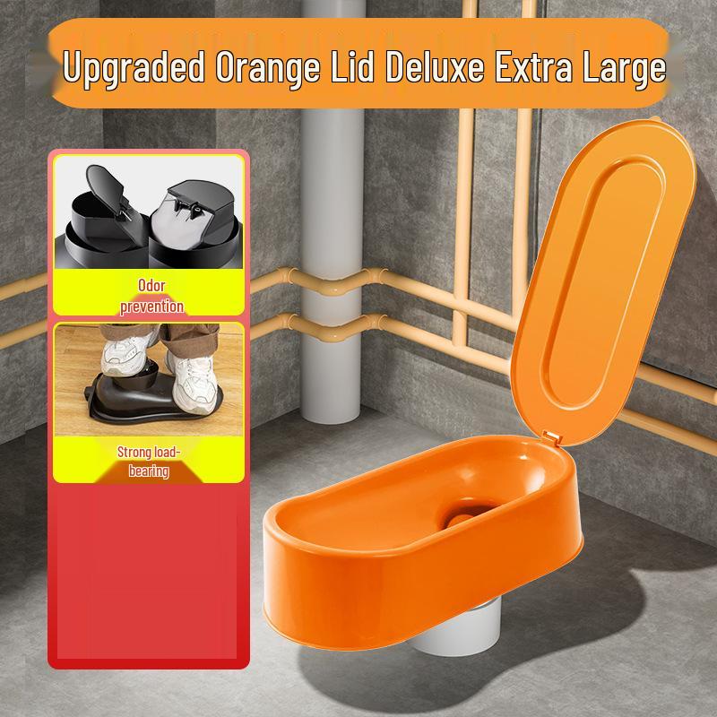 Temporary Plastic Sit-Down Squat Toilet for Construction and Renovation Sites