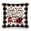 Christmas Checkered Pattern Elements Digital Printing Short Plush Pillow Covers For Car Sofa Office Cushion Cover Home Goods
