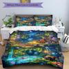 Night Forest Pool Print 3Pcs Bedding Set,Duvet Cover with 2 Bedro,Pillowcase Home Birthday Gift