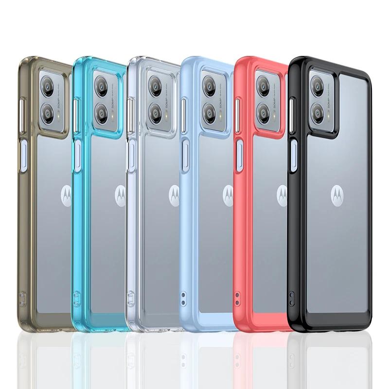 Cover Per Motorola Moto G13/G23 + 3 Pellicole Vetro Temperato, Custodia Morbida TPU Trasparente Antiurto