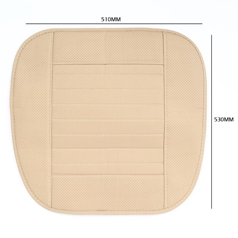 Universal Car Seat Cover Summer Breathable PU Leather Cushion Front Chair Pad Protector Auto Accessories Beige