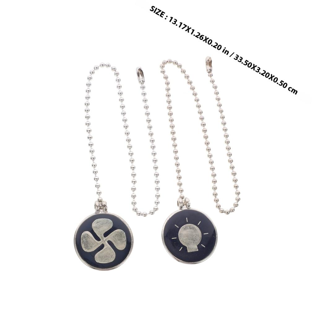 2pcs Ceiling Fan Pull Extension Metal Lamp Pull Chain Pendant For Light Switch Decorative Fan Chain Extender Hanging Cord