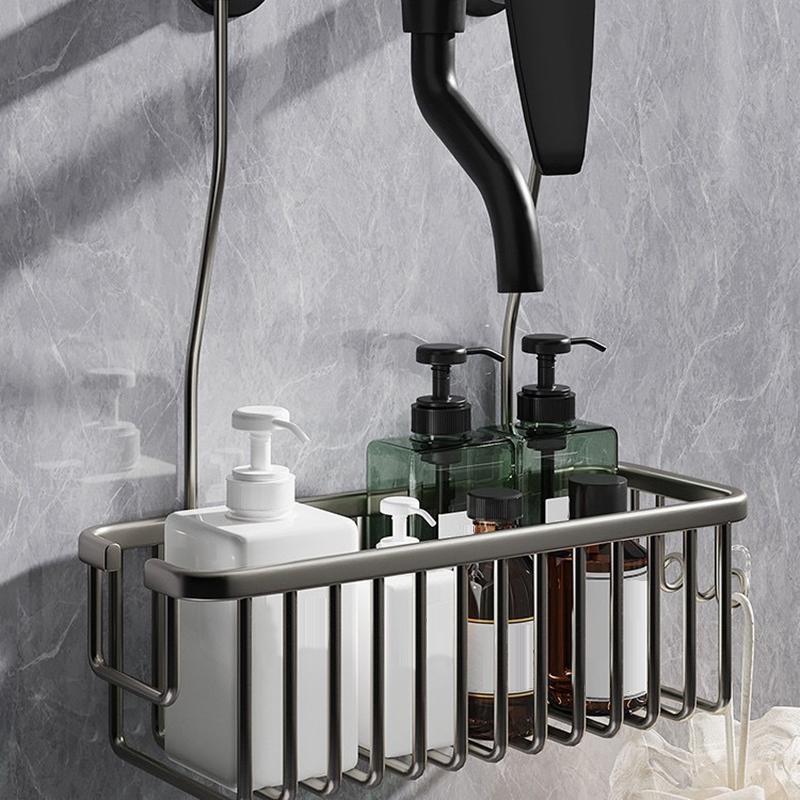 Bathroom Shower Storage Rack Aluminium Punch-Free Bathroom Hanging Basket Shower Room Shampoo Holder Toilet Organizer