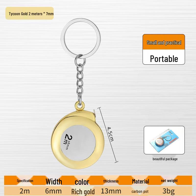 2m Mini Portable Pocket Tape Measure - High Precision, Soft Steel Ruler for Household Use