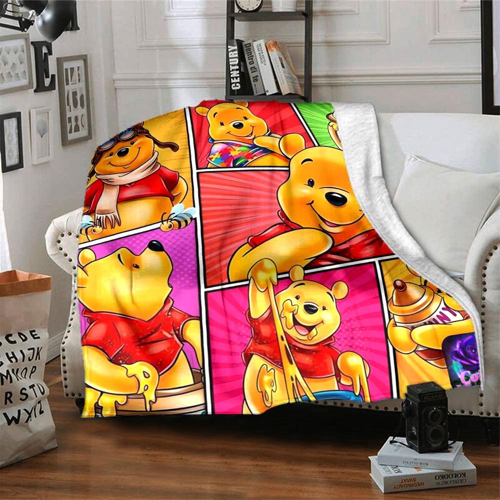 Poisson Honey Adventure Flannel Blanket Super Soft Warm Cozy Blanket For Sofa Bed Office Travel Allseason Home Decor Gift