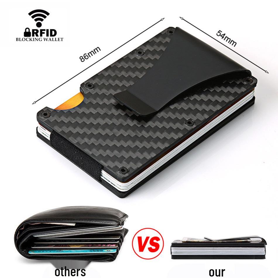 Carbon Fiber RFID-Blocking Minimalist Men's Card Holder Wallet