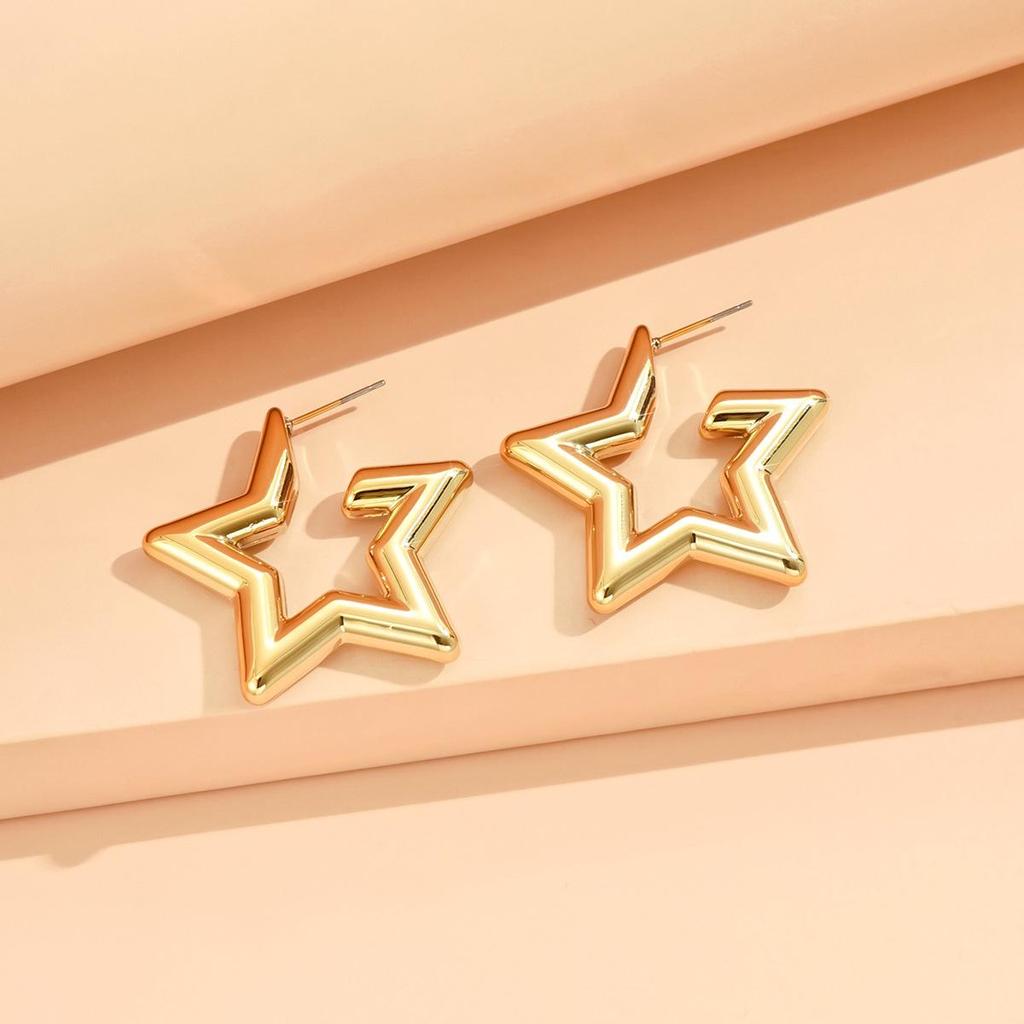 Exquisite High-End Metal Hoop and Stud Earrings with Niche Design