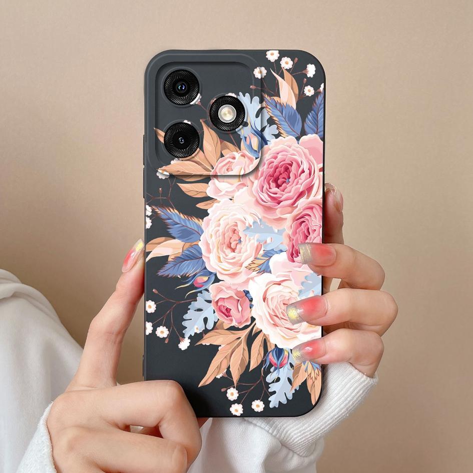 Liquid Silicone For Infinix Note 40 Smart 8 Plus Tecno Spark 20 Pro Itel A50 P55 Phone Cover Cases Screen Protector Lovely Avocado Popular Back Covers