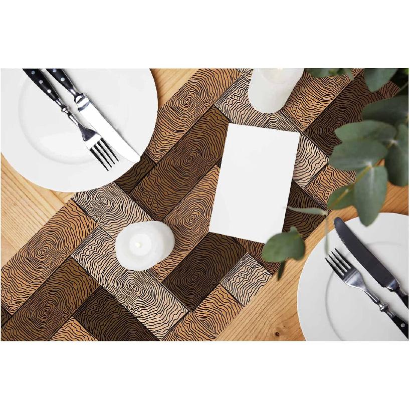 HOSNYE Table Runner Brown Leopard Pattern,Cotton Linen Table Runner Decoration for Kitchen Family Dinner Table Holiday Party Farmhouse Style 13 x 72