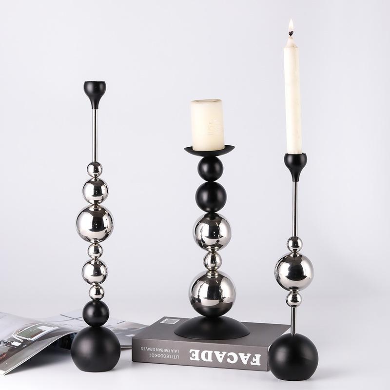 Light Luxury and High-end Metal Ball Aromatherapy Candle Holder Model Room Hotel Art Designer Decoration Solid Wood Ornaments