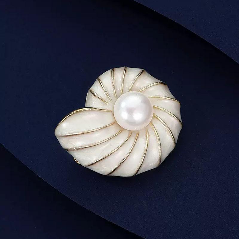 

Нежная брошь из жемчуга «Ракушка» для женщин, креативный дизайн «Ниш», спасательный жилет для морского спасательного костюма, булавка, аксессуары, подарок
