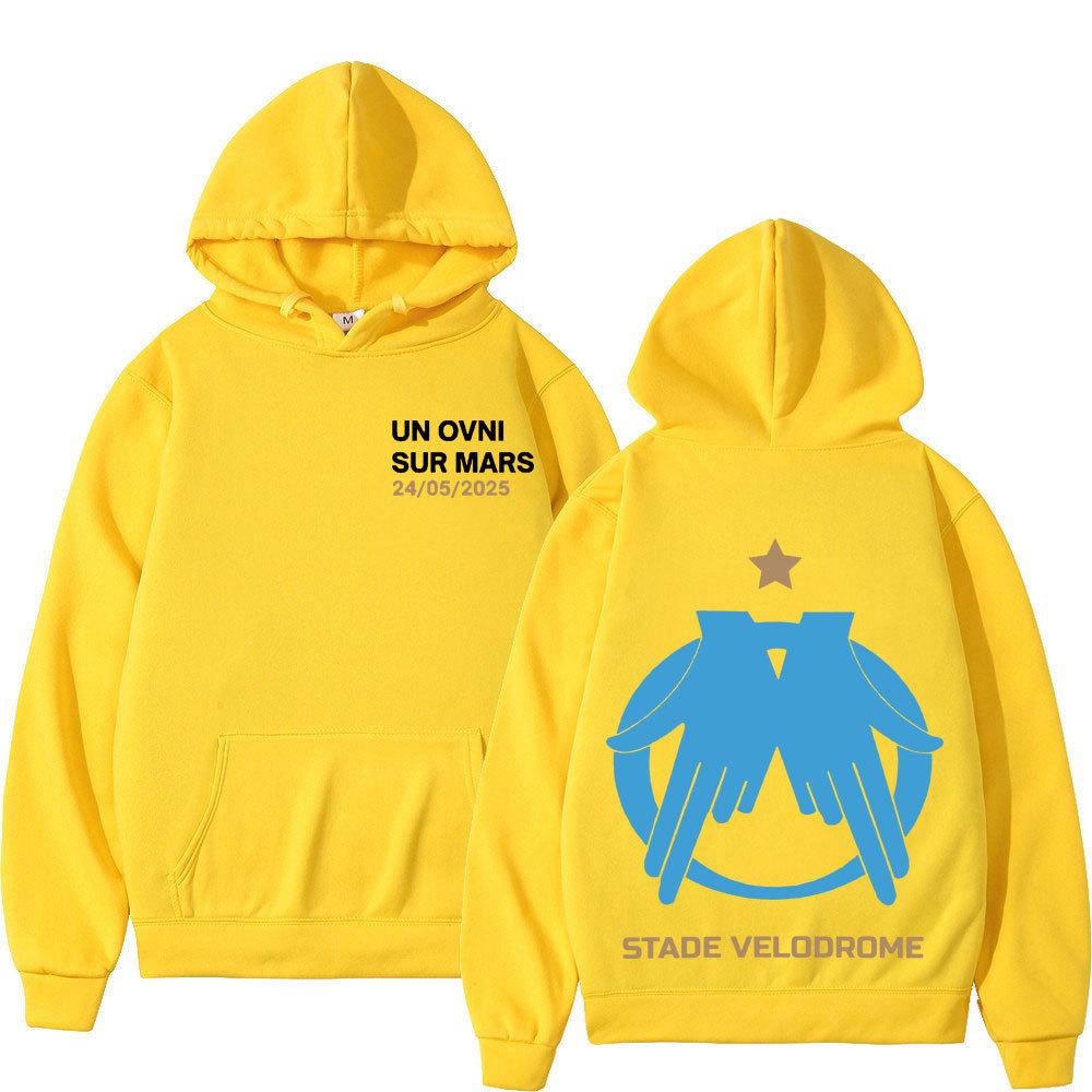 Толстовка Rapper Jul Tour 2025 Мужская Женская Мода Хип-хоп Осень Зима Флис Уличная одежда Топы XXL жёлтый