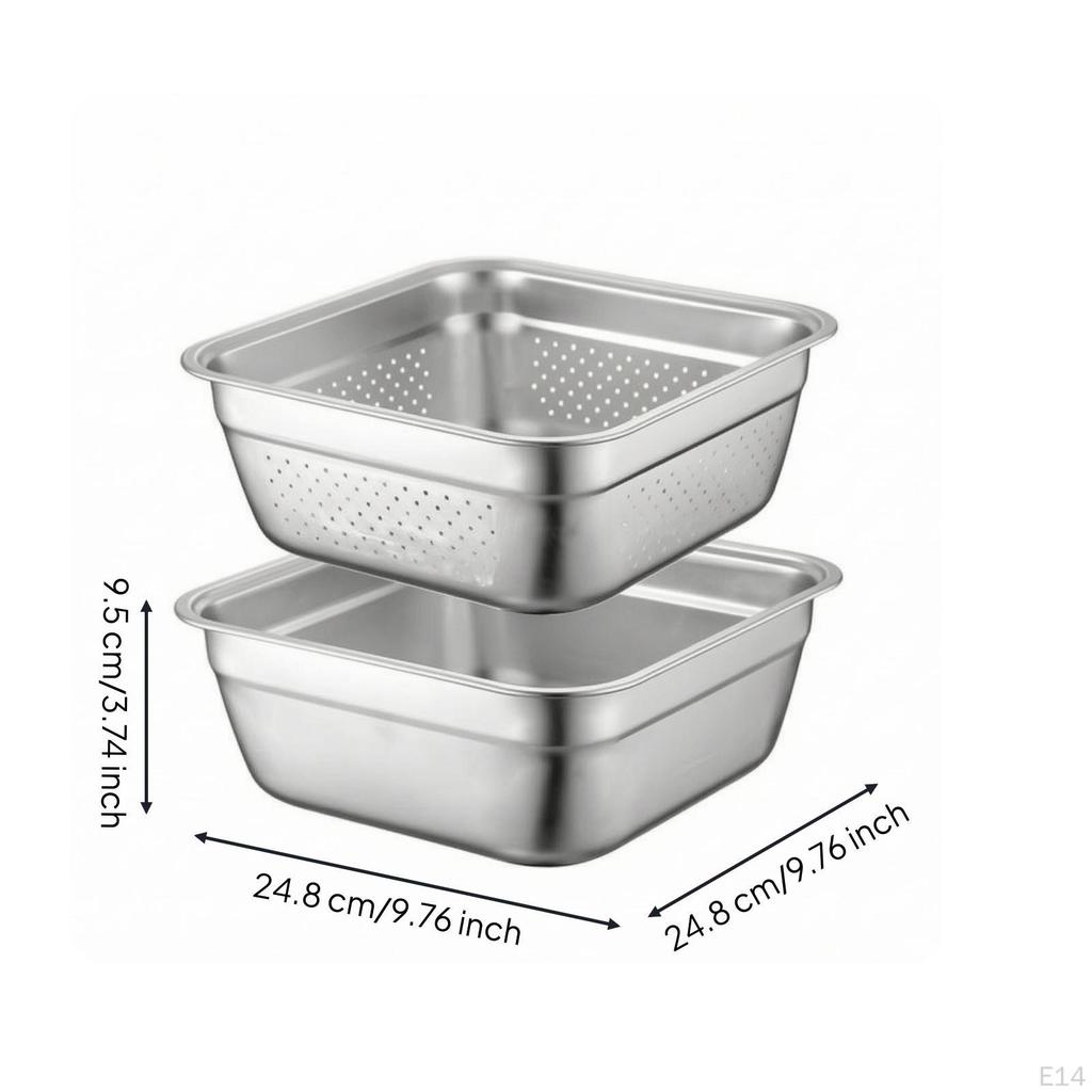 Lavabo Quadrato in Acciaio Inossidabile Lavabo Utilità Robusto per Preparazione Cibo e