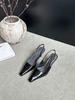 Women's Black Pointed Toe Thin Heel French Style Elegant Office Sandals - Perfect for Daily Wear
