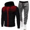 Men's Trendy Polka Dot Sports Hoodie and Sweatpants Set for Spring/Autumn