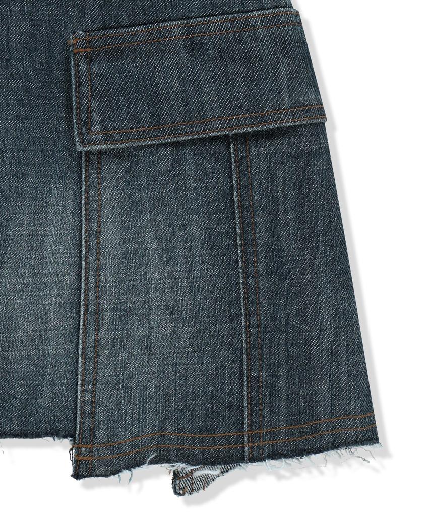 Mattengkim Cargo Mini Denim Skort In Blue