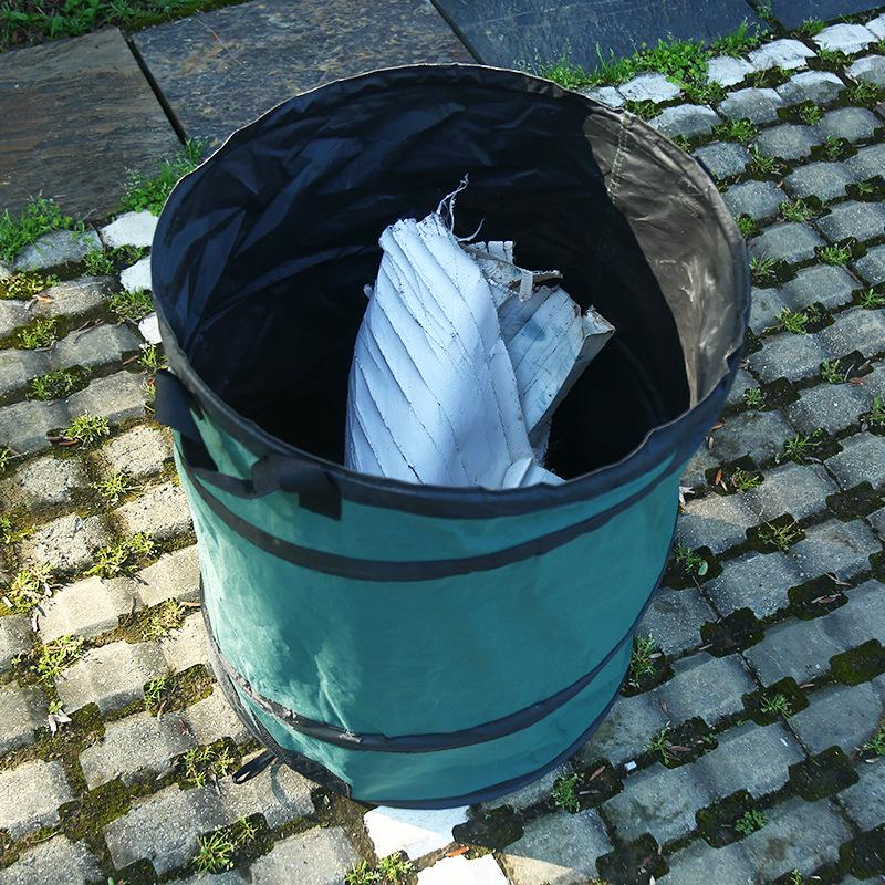 Foldable Oxford Cloth Autumn Leaves 55x66 Pop-Up Trash Can for Barbecue