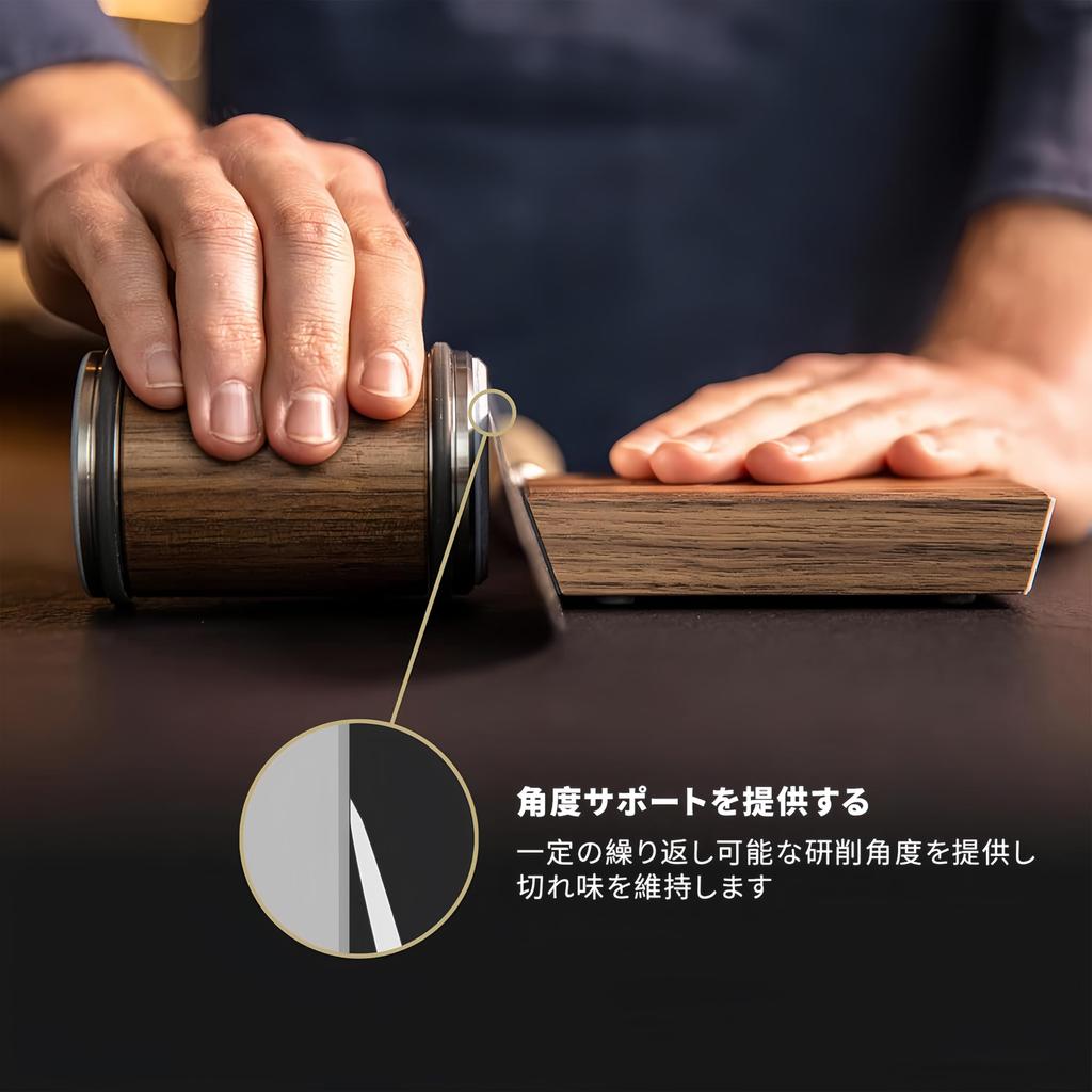 Manual Knife Sliding Knife Sharpener for Sharpening to a Sharp Edge Wood Premium Solid Can Easily Sharpen Their Knives to Professional Sharpener,