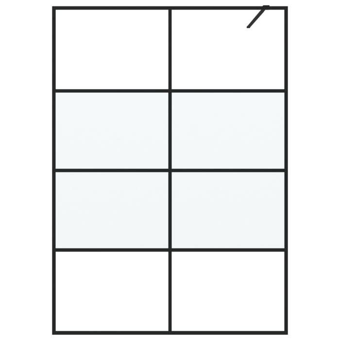 VidaXL Shower Wall Screen Partition Shower Cabin Bathroom Interior Splash Resistance Black 140x195 Cm 152129
