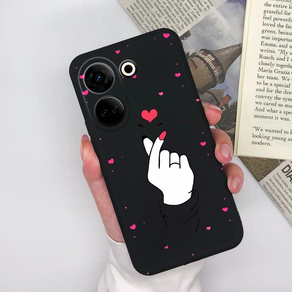 For Tecno Camon 20 Pro 4G 5G Phone Cases Cute Design Matte Silicone Shockproof Black Cover For Tecno Camon20 20Pro Bumper Capa