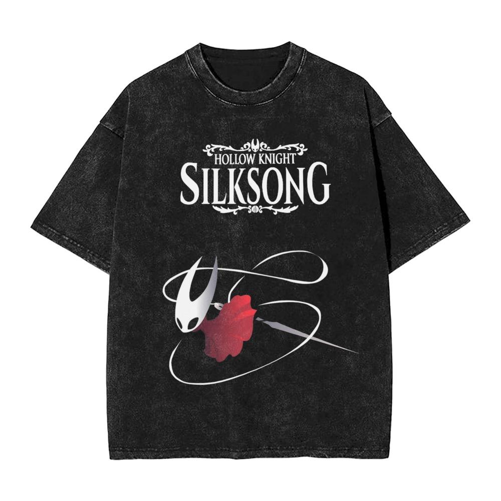 Mode Vintage Herren- und Damen-T-Shirt Hollow Knight Print T-Shirt Locker Kurzarm Streetwear Sommer Lässig Kinder Oberteile Kleidung