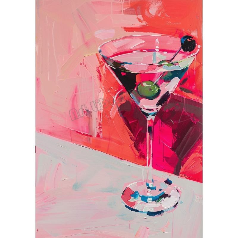 

Трендовый алкогольный мартини-бар напиток вишня диско-шар плакат холст живопись настенное искусство картины декор дома кухня бар клуб подарок 21cm×30cm NoFrame