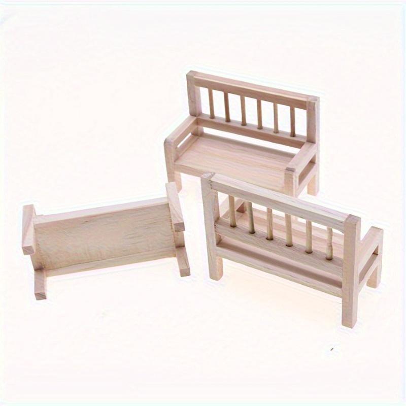 1/12 Scale Miniature Wooden Backrest Chair Model Ornament - DIY Miniature Photography Props- Seasonal Decor - Perfect Gift