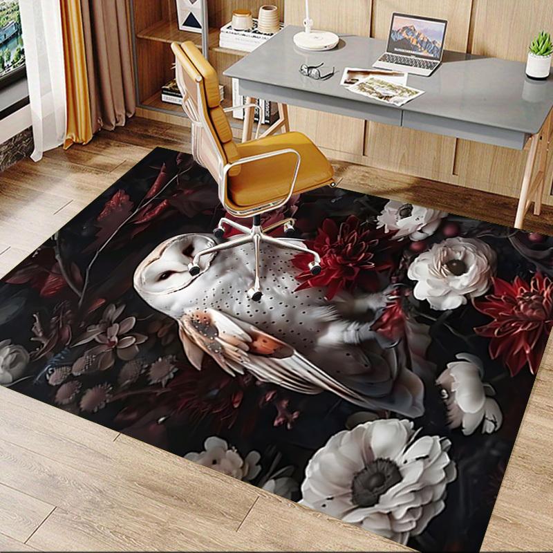 1pc Owl Flowers Carpet Anti Slip Polyester Floor Mat for office,Bedroom