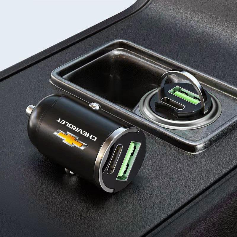 1Pc Mini Car Charger 12-24V Lighter Fast Charging Car USB Type C Charger For Chevrolet Cruze Captiva Lacetti Spark Aveo Orlando Epica Camaro Sail