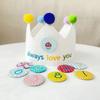 Schönes Design Wiederverwendbarer Geburtstagshut Krone für Kinder Happy Birthday Hut Baby Geburtstag Foto Requisiten Geburtstagsparty Deko-