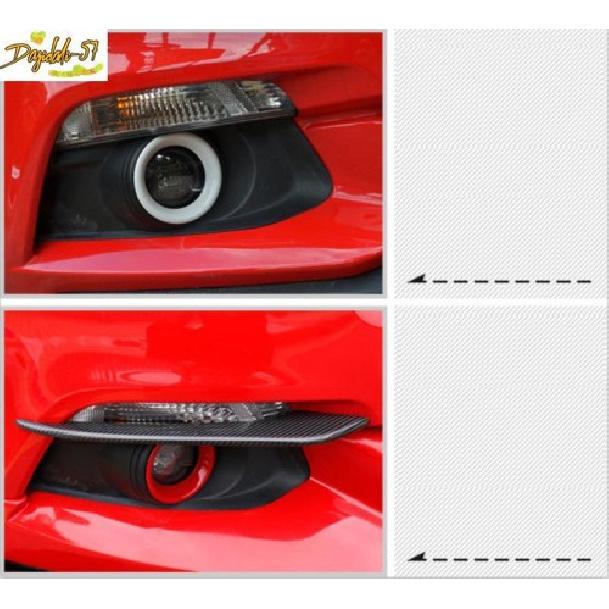 2pcs Carbon Fiber Front Fog Light Lamp Cover Trim For Ford Mustang 2015-2017
