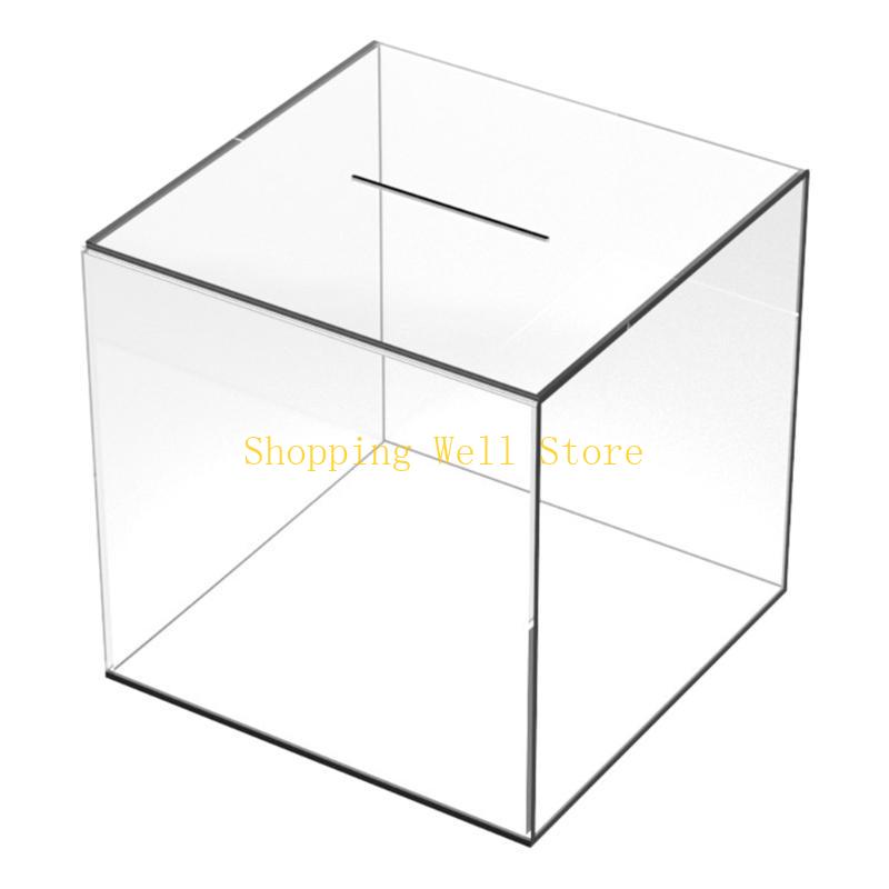 KX4B Acrylic Clear Money Jar Coin Banknote Storage Acrylic Piggy Money Saving Box for Cultivating Saving Habits