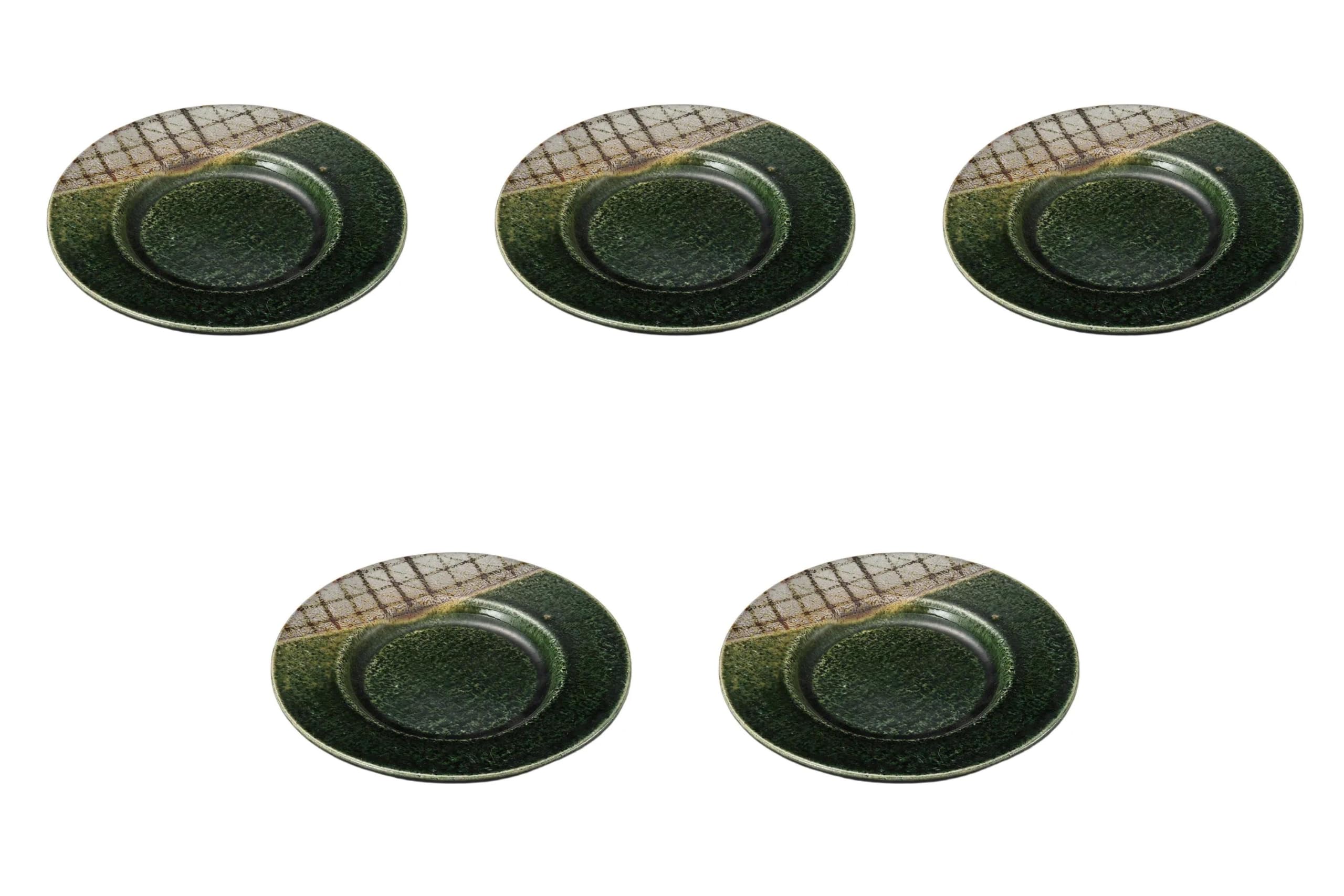 

Set of 5 Sabi Oribe Lattice Japanese Plates x Small Round Plates by Setomonohonpo 7.0 [19.7 2cm]