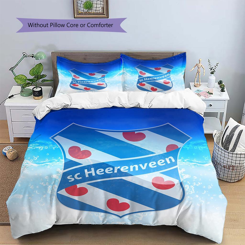 SC Heerenveen  Pattern Bedding Quilt Set  Home Decoration  Gift (1 * Duvet Cover + 2 * Pillowcase  Without Core)