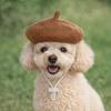Breathable Pet Headwear Adorable Cute Pet Painter Hat Casual Style Cat Beret Hat  Photos Sessions