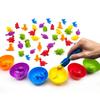 Plastic Dinosaur Color Matching Game Educational Color Sorting Bowl Toy  Hand-Eye Coordination