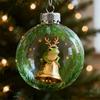 Frog Christmas Ornament Clear Plastic Xmas Hanging Ball with 3D Frog Ornament Holiday Keepsake