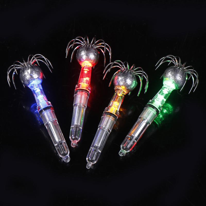 Fischköder Licht LED Tiefsee Leuchtender Angelhaken LED Tintenfischköder Lampe Unterwasser Angelzubehör Werkzeuge Schirmhaken Lampe