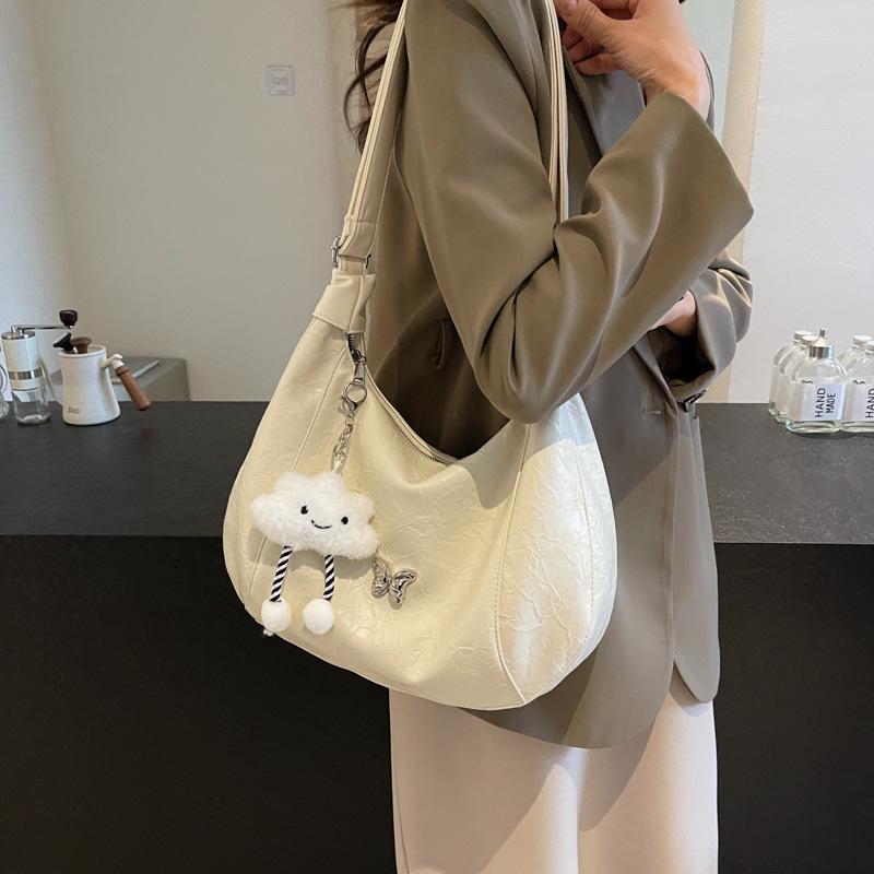 

Модная студенческая сумка большой вместимости для женщин, лето 2024, новая модная корейская сумка-тоут, сумка-мессенджер через плечо бежевый