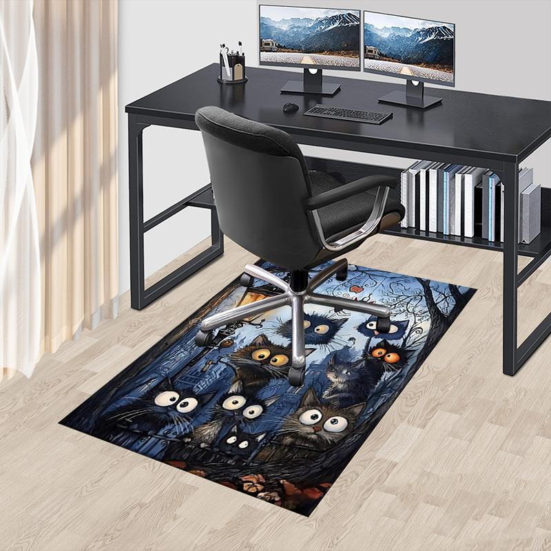 1PC Night, Cats Extra Large Non Slip Floor carpet, Office, family, bedroom, Studio Large Area Rug Indoor Rugs