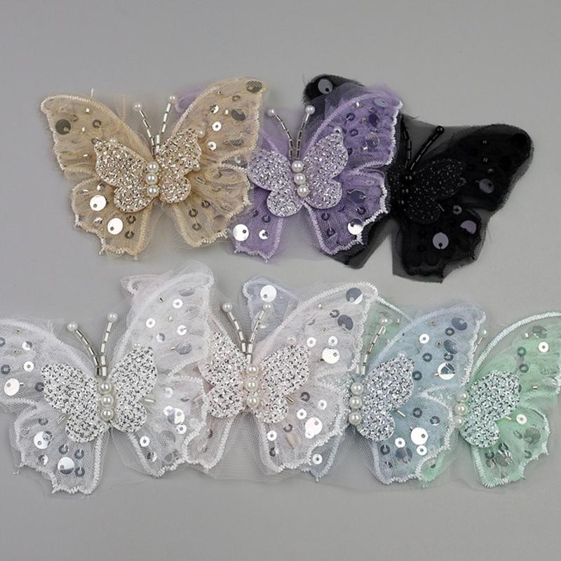 Glittering Sequins Butterfly Applique Decoration For Fabric Improvement On Hats Bags And DIY Ideas