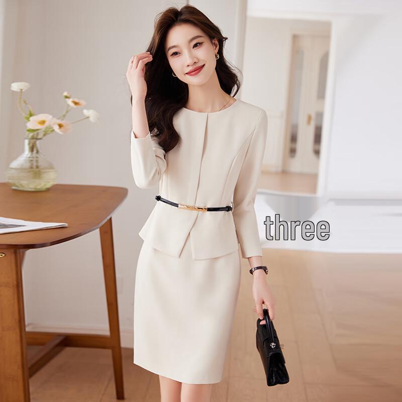 Women's Round Neck Long Sleeve Professional Dress