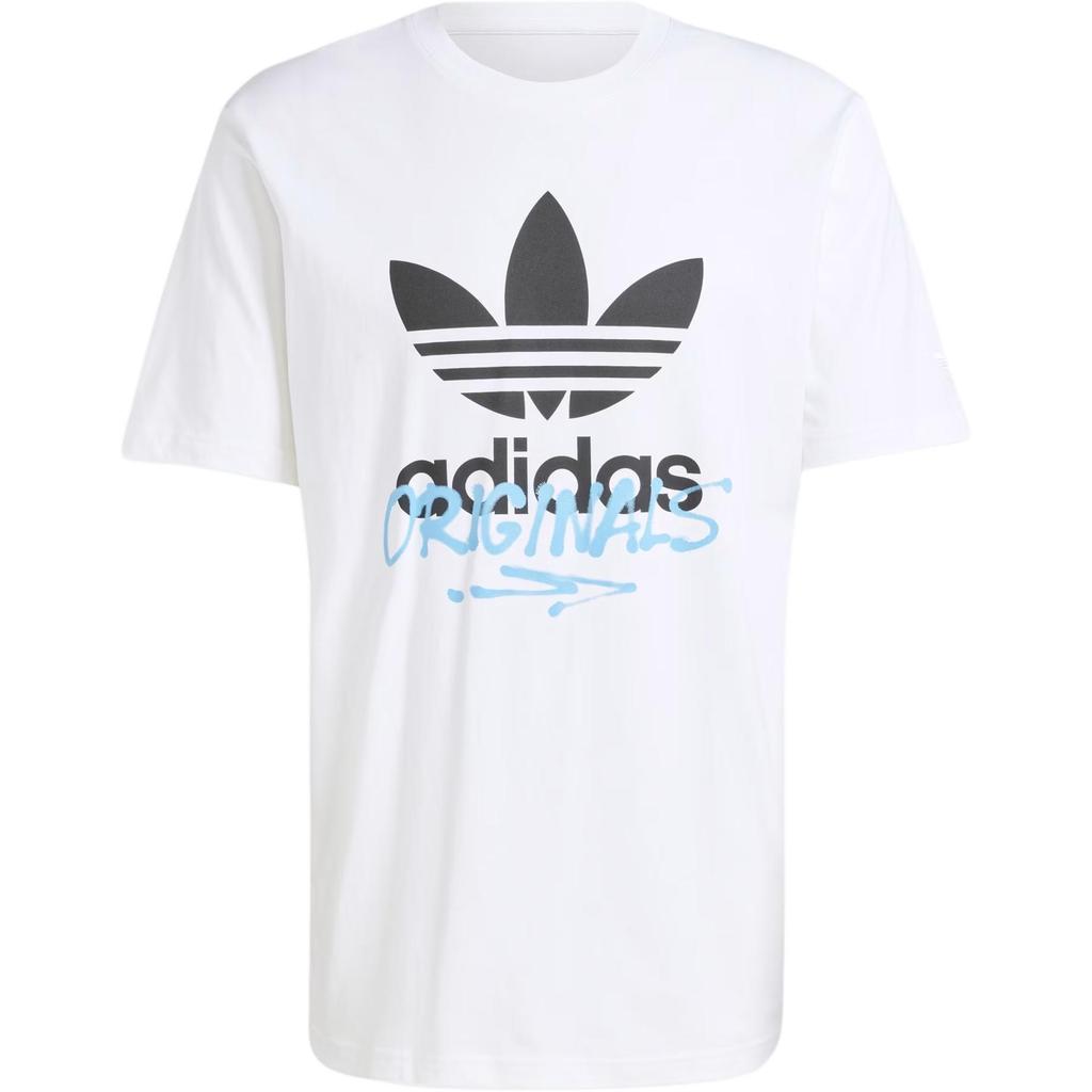 adidas Originals Ts Street 1 Crew Neck Logo Letter Short Sleeve T-Shirt Men Tops White IX6750