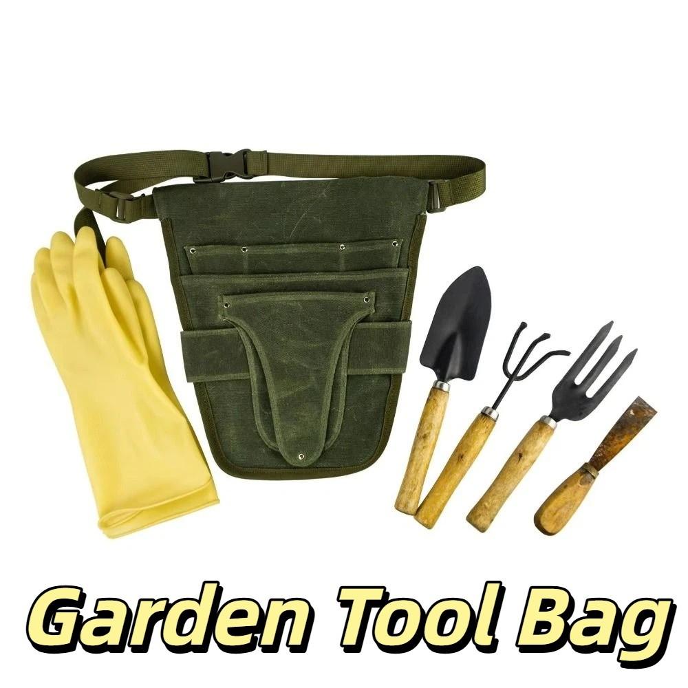 Verstellbarer Gartenwerkzeuggürtel Canvas-Material Utility Belt Gartentaille-Tasche Gärtner